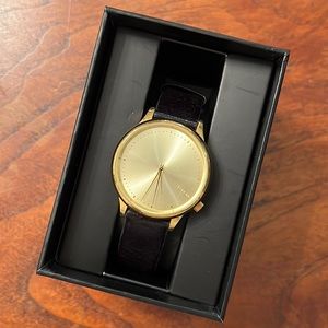 Komono Estelle black and gold watch NEW